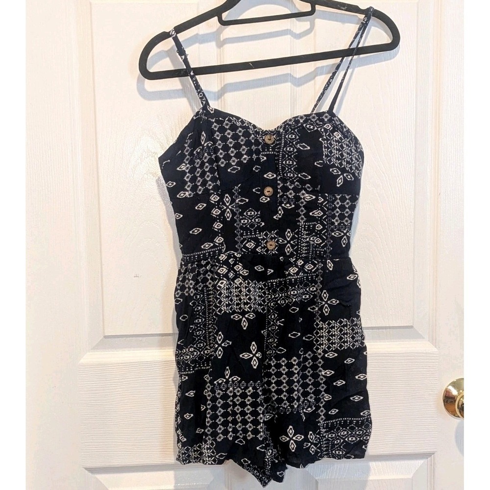 Western Boho Bandana Print Romper Bailey Blue Cottagecore Festival Playsuit